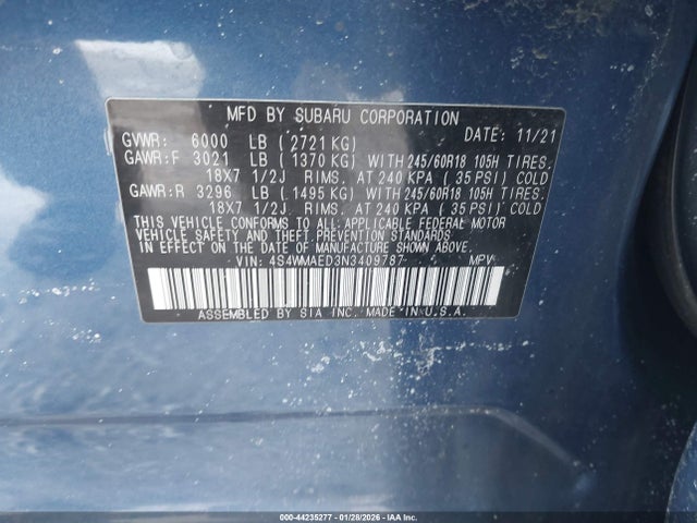 2022 SUBARU ASCENT 4S4WMAED3N3409787 Photo 8