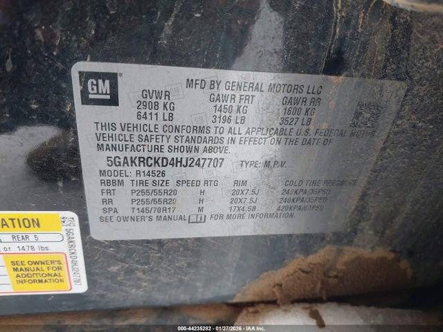 Aukcja sprzedaży 2017 Buick Enclave Premium, vin: 5GAKRCKD4HJ247707, numer aukcji: 44235282