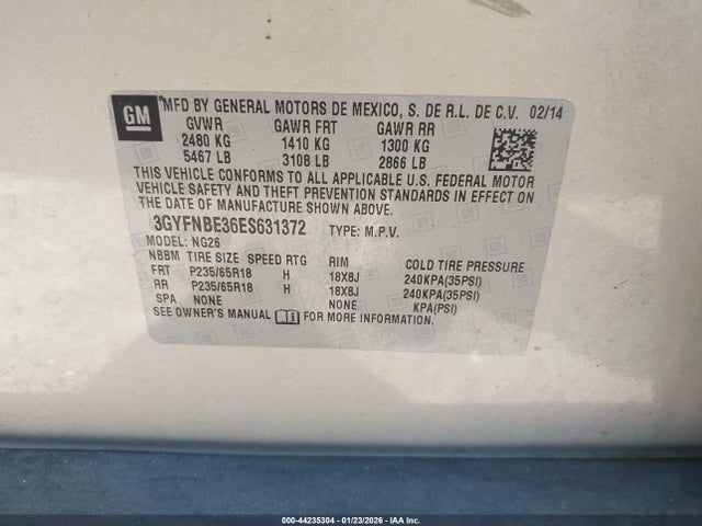 2014 CADILLAC SRX 3GYFNBE36ES631372 Photo 8