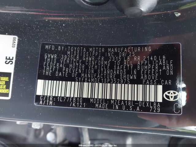 Toyota COROLLA LE 2025 5YFB4MDE1SP352975 Image 9