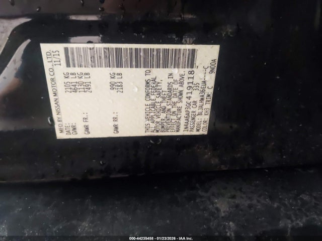 1N4AA6AP3GC419118 Nissan Maxima 3.5 Platinum