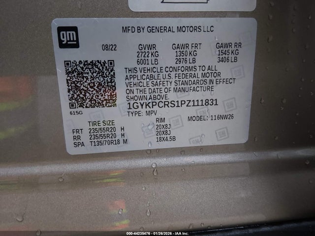 2023 Cadillac Xt6 Fwd Premium Luxury მანქანა იყიდება აუქციონზე, vin: 1GYKPCRS1PZ111831, აუქციონის ნომერი: 44235476