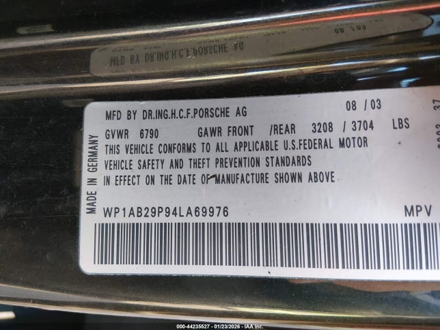 2004 PORSCHE CAYENNE WP1AB29P94LA69976 Photo 8