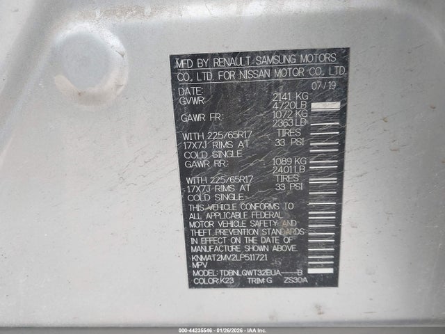 2020 NISSAN ROGUE KNMAT2MV2LP511721 Photo 8