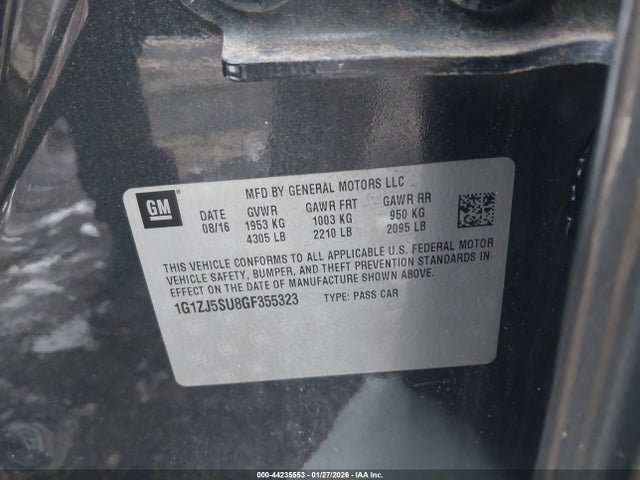 2016 CHEVROLET MALIBU HYBRID 1G1ZJ5SU8GF355323 Photo 8