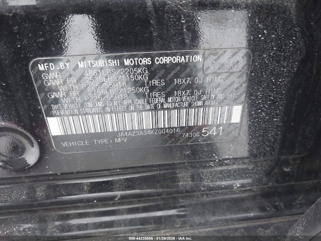 2019 MITSUBISHI OUTLANDER JA4AZ3A34KZ004016 Photo 8