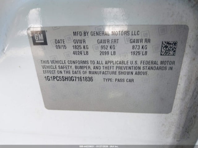1G1PC5SH0G7161836 Chevrolet Cruze Limited Ls Auto