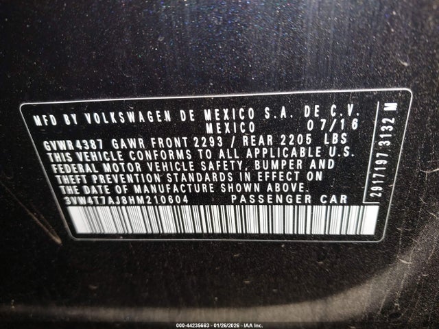 Volkswagen JETTA GLI 2017 3VW4T7AJ8HM210604 Image 9