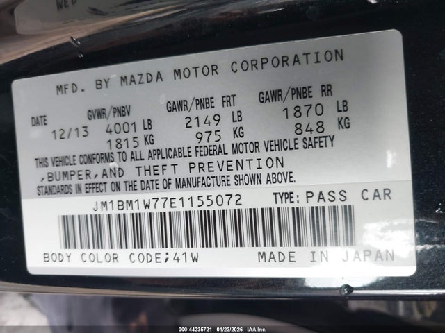 JM1BM1W77E1155072 Mazda Mazda3 I Grand Touring