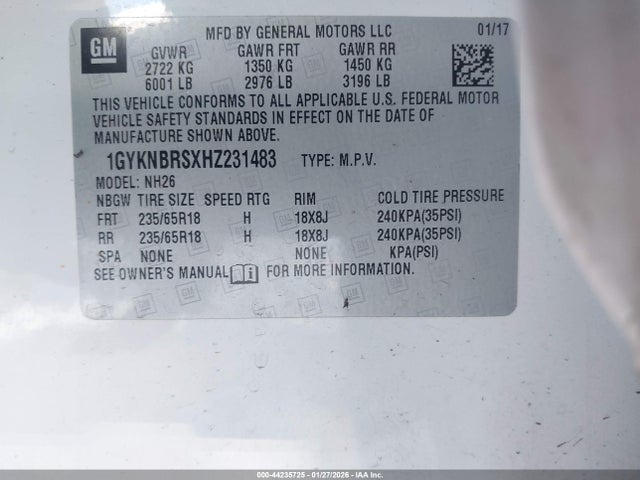 2017 CADILLAC XT5 1GYKNBRSXHZ231483 Photo 8