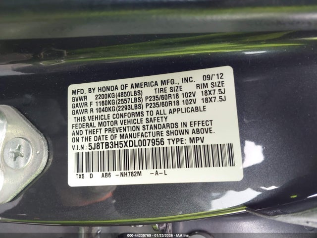 2013 ACURA RDX 5J8TB3H5XDL007956 Photo 8