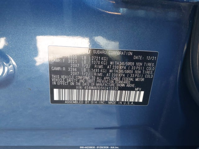 2022 SUBARU ASCENT 4S4WMARD5N3413530 Photo 8