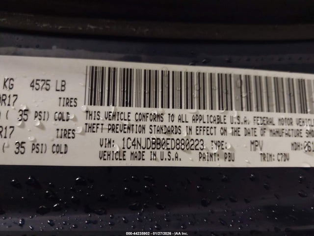 Jeep Compass Sport 2014 1C4NJDBB0ED880223 Image 9