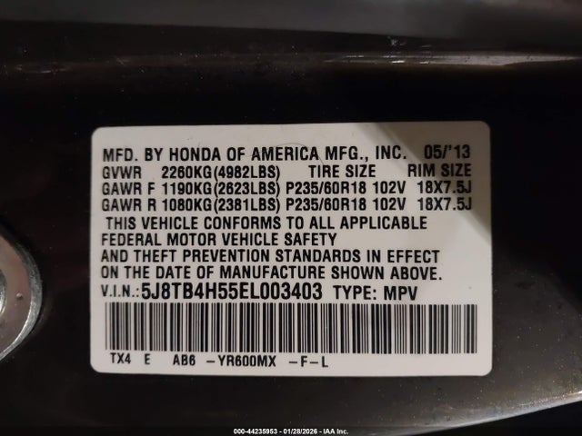 Acura RDX 2014 5J8TB4H55EL003403 Image 9