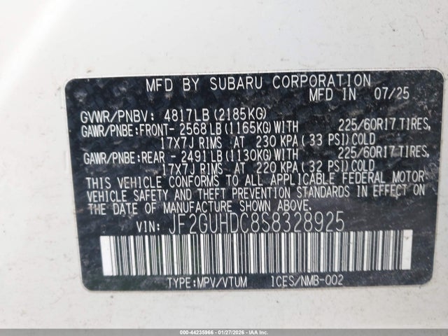 Subaru Crosstrek Premium 2025 JF2GUHDC8S8328925 Image 9