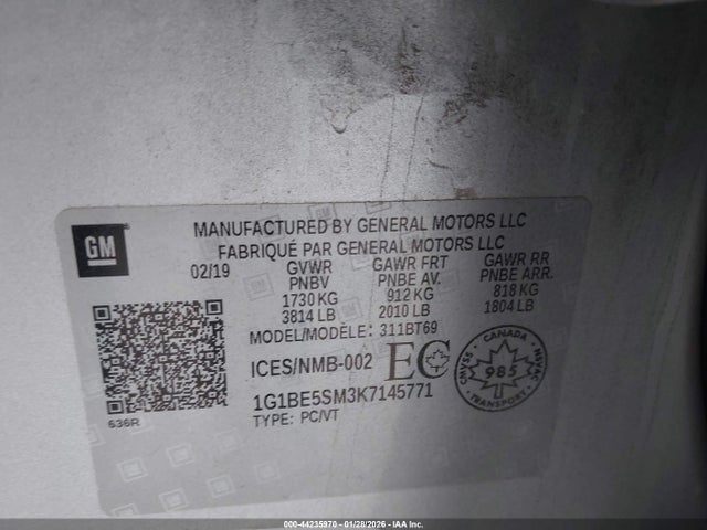 1G1BE5SM3K7145771 Chevrolet CRUZE LT