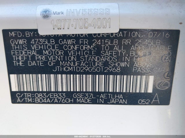 2016 LEXUS IS 300 JTHCM1D29G5012968 Photo 8