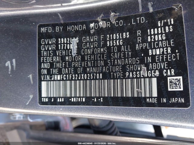 JHMFC1F32JX025708 Honda Civic Ex-t