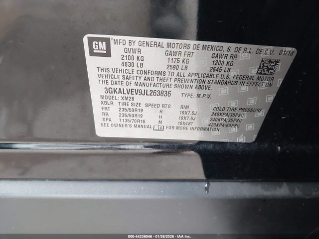 44236046 :رقم المزاد ، 3GKALVEV9JL263836 vin ، 2018 Gmc Terrain Slt مزاد بيع