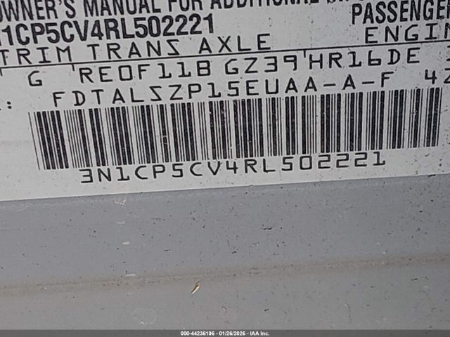 3N1CP5CV4RL502221 Nissan Kicks Sv Xtronic Cvt