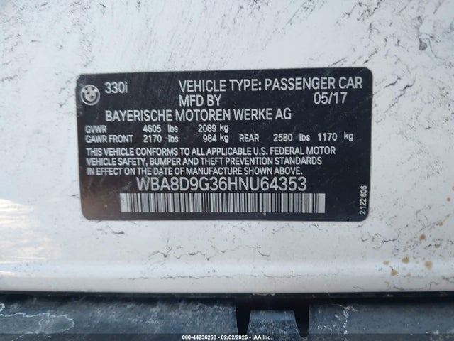 WBA8D9G36HNU64353 BMW 330i Xdrive