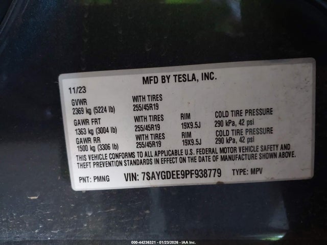 2023 TESLA MODEL Y 7SAYGDEE9PF938779 Photo 8
