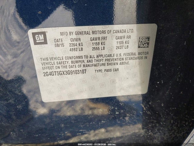 2G4GT5GX3G9103107 Buick Regal Turbo Premium Ii
