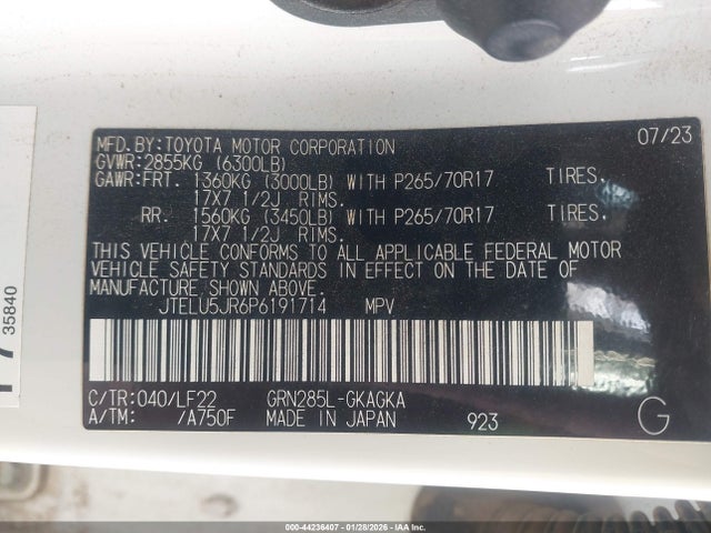 JTELU5JR6P6191714 Toyota 4runner Trd Pro