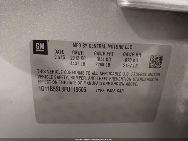 1G11B5SL8FU119606 Chevrolet MALIBU LS