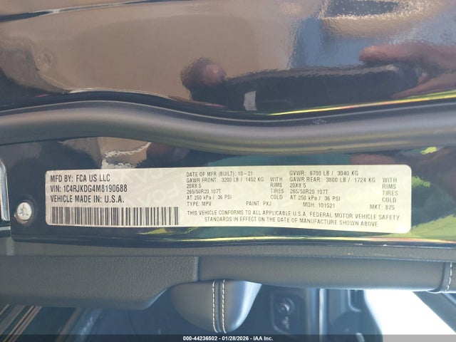 2021 JEEP GRAND CHEROKEE L 1C4RJKDG4M8190688 Photo 8