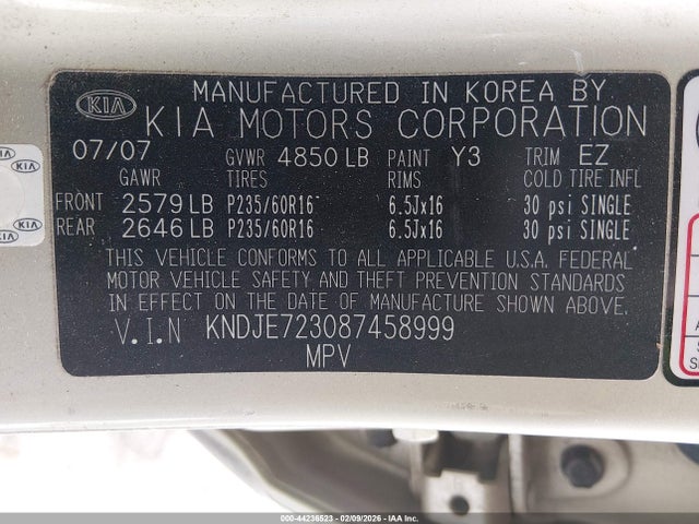 2008 KIA SPORTAGE KNDJE723087458999 Photo 8