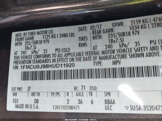 1FMCU0J98HUD11920 Ford Escape Titanium