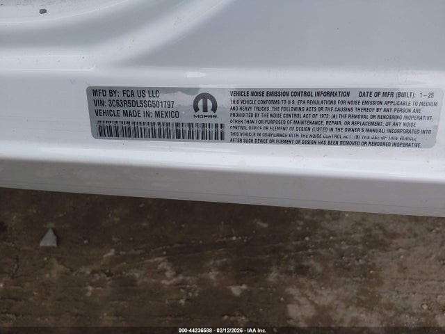 44236588 :رقم المزاد ، 3C63R5DL5SG501797 vin ، 2025 Ram 2500 Big Horn  4x4 6'4 Box مزاد بيع