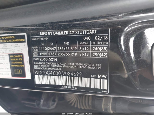 WDC0G4KB0JV084692 Mercedes-Benz Glc 300 4matic