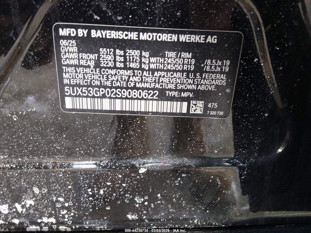 5UX53GP02S9080622 BMW X3 30 Xdrive