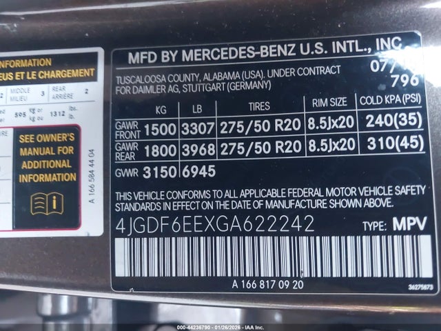 2016 MERCEDES-BENZ GL 450 4JGDF6EEXGA622242 Photo 8