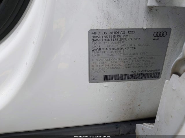 Aukcja sprzedaży 2021 Audi Q3 Premium 40 Tfsi Quattro Tiptronic, vin: WA1AUCF36M1065859, numer aukcji: 44236831