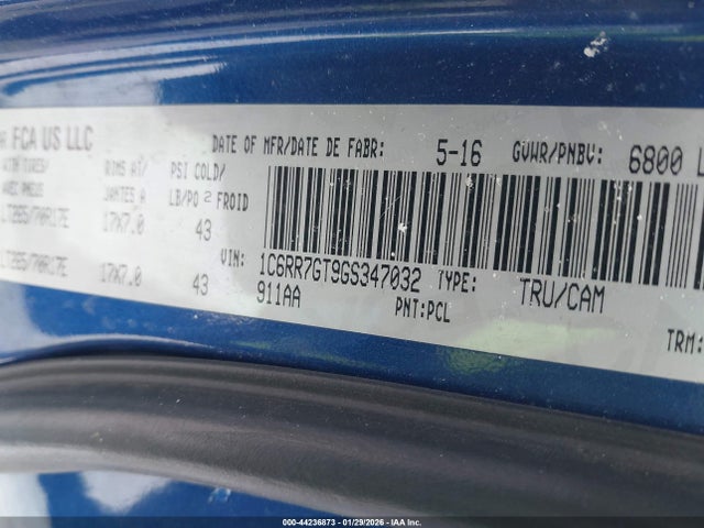 Aukcja sprzedaży 2016 Ram 1500 Slt, vin: 1C6RR7GT9GS347032, numer aukcji: 44236873