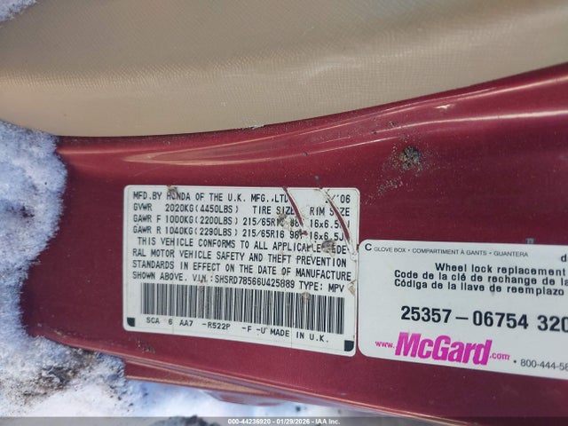 2006 HONDA CR-V SHSRD78566U425889 Photo 8