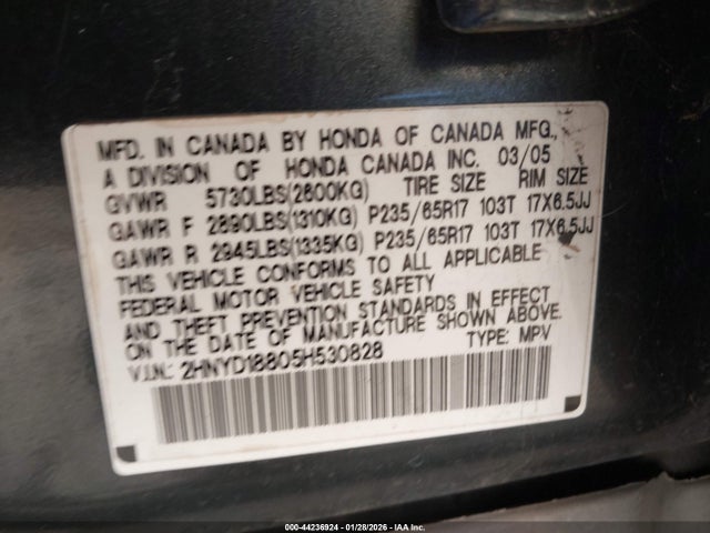 2005 ACURA MDX 2HNYD18805H530828 Photo 8