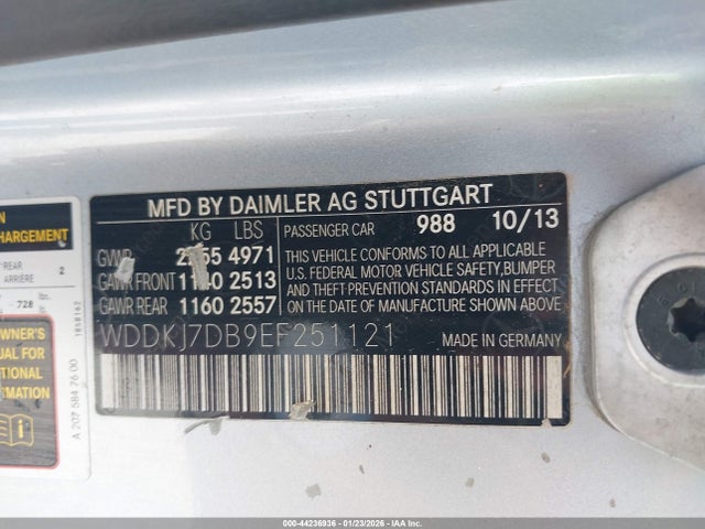 44236936 :رقم المزاد ، WDDKJ7DB9EF251121 vin ، 2014 Mercedes-benz E 550 مزاد بيع