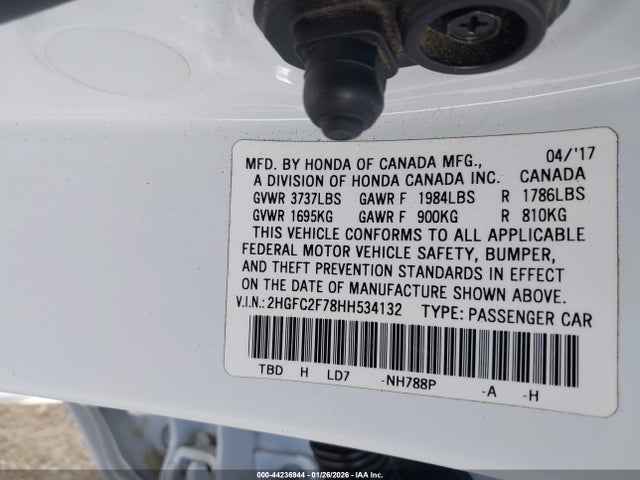Honda CIVIC EX 2017 2HGFC2F78HH534132 Image 9