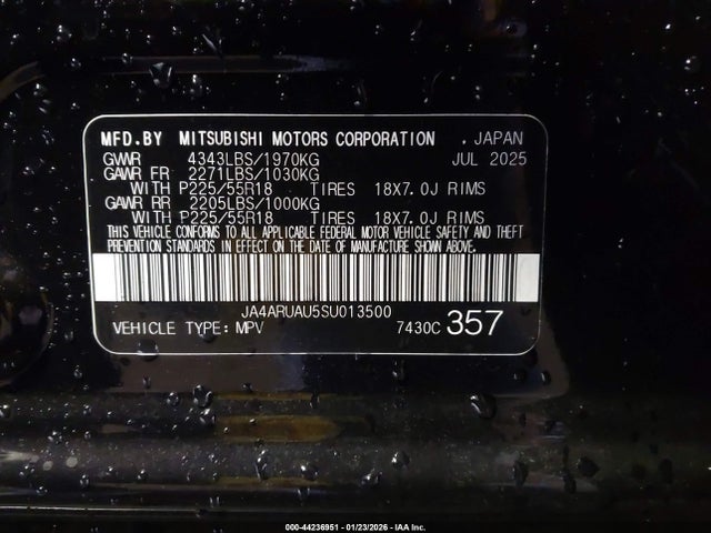 2025 MITSUBISHI OUTLANDER SPORT JA4ARUAU5SU013500 Photo 8