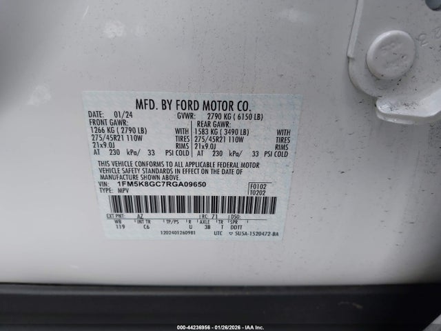 1FM5K8GC7RGA09650 Ford Explorer St