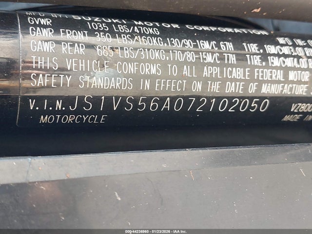 2007 SUZUKI VZ800 JS1VS56A072102050 Photo 9
