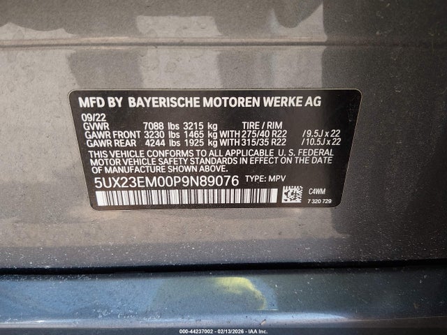 2023 BMW X7 5UX23EM00P9N89076 Photo 8
