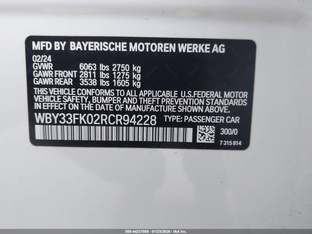 WBY33FK02RCR94228 BMW I5 Edrive40