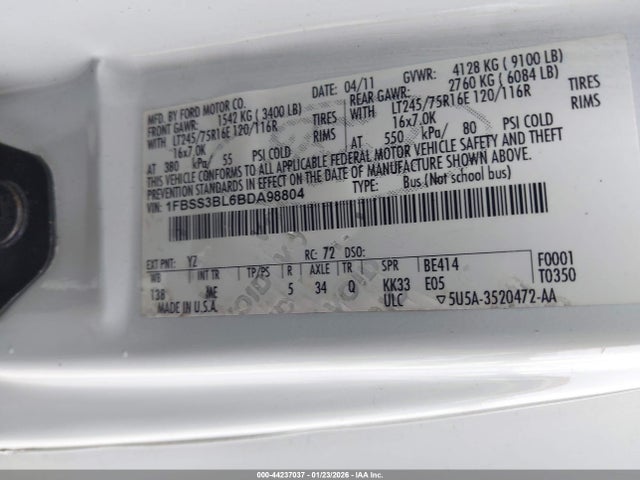 2011 FORD E-350 SUPER DUTY 1FBSS3BL6BDA98804 Photo 8