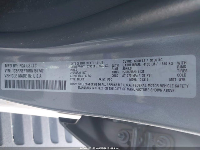 1C6RREFT0RN157742 RAM 1500 Big Horn 4x2 5&#039;7 Box