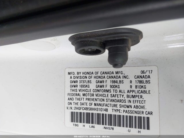 Honda Civic Lx 2017 2HGFC4B5XHH310148 Image 9